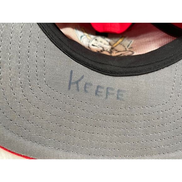 Anaheim Mighty Ducks Vintage 90's Twins Enterprise RED Snapback Cap Hat **RARE** - Picture 8 of 12